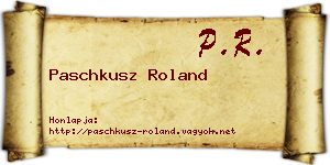 Paschkusz Roland névjegykártya